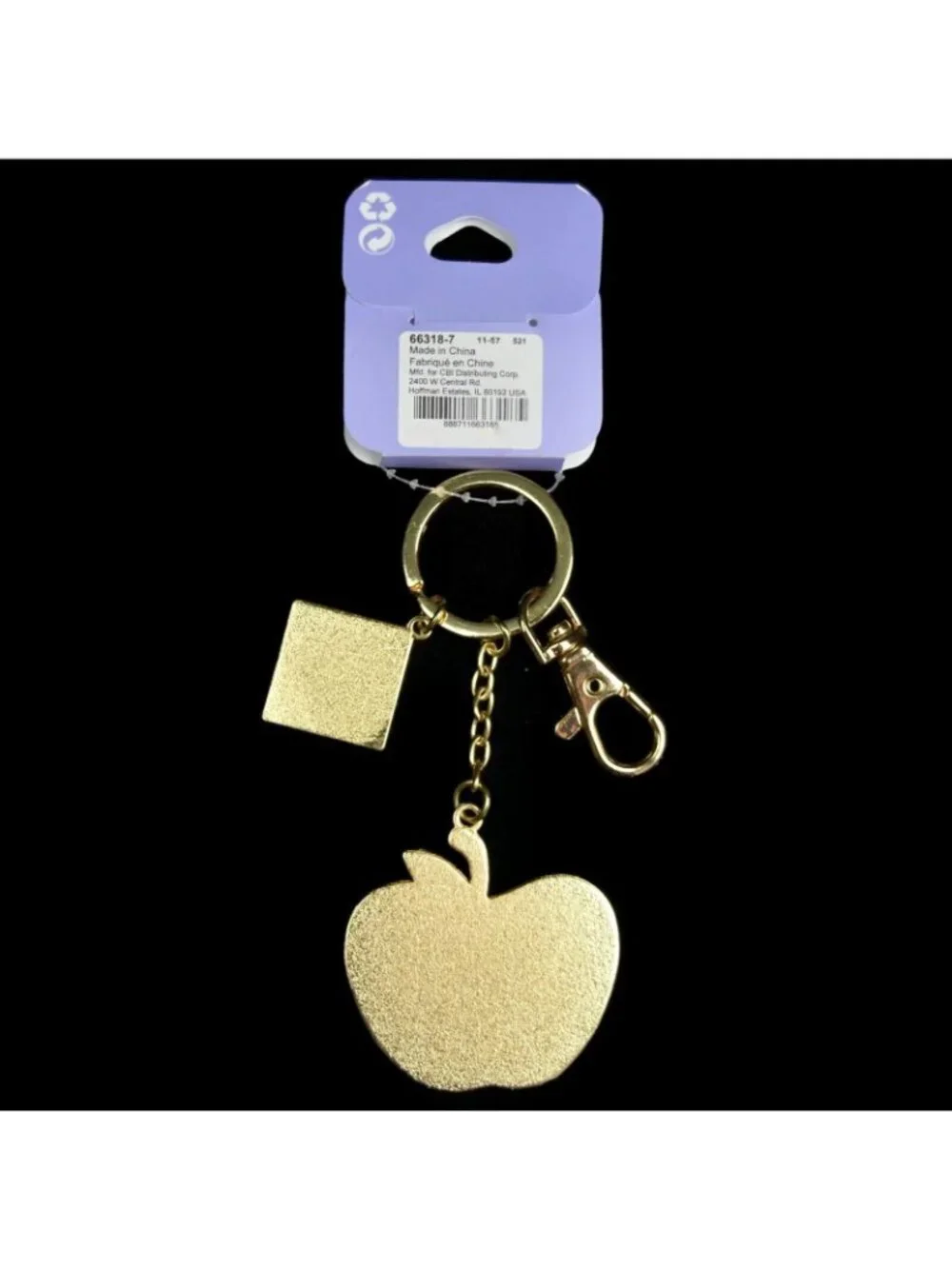 Claires Keychain Best Teacher Fob Red Enamel Apple Charm Ring Lobster Clasp
